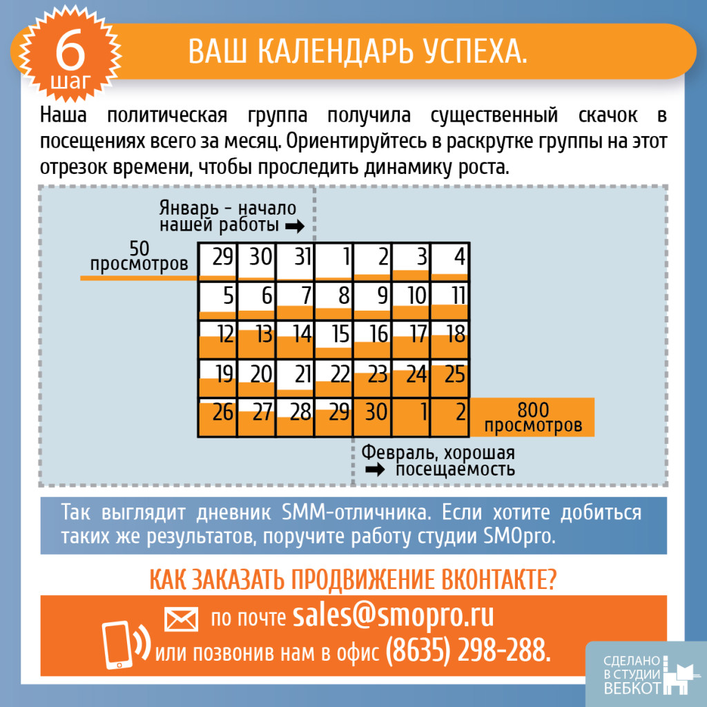 Календарь SMM успеха в группе Вконтакте